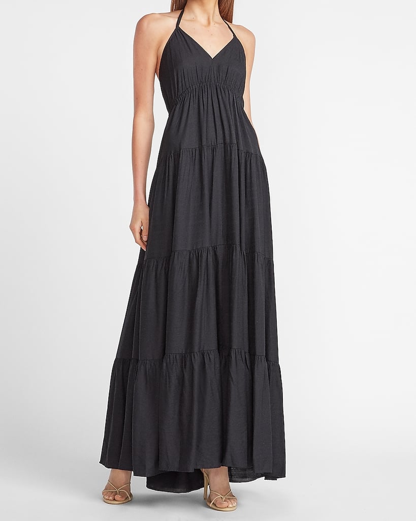 Express Tiered Halter Maxi Dress