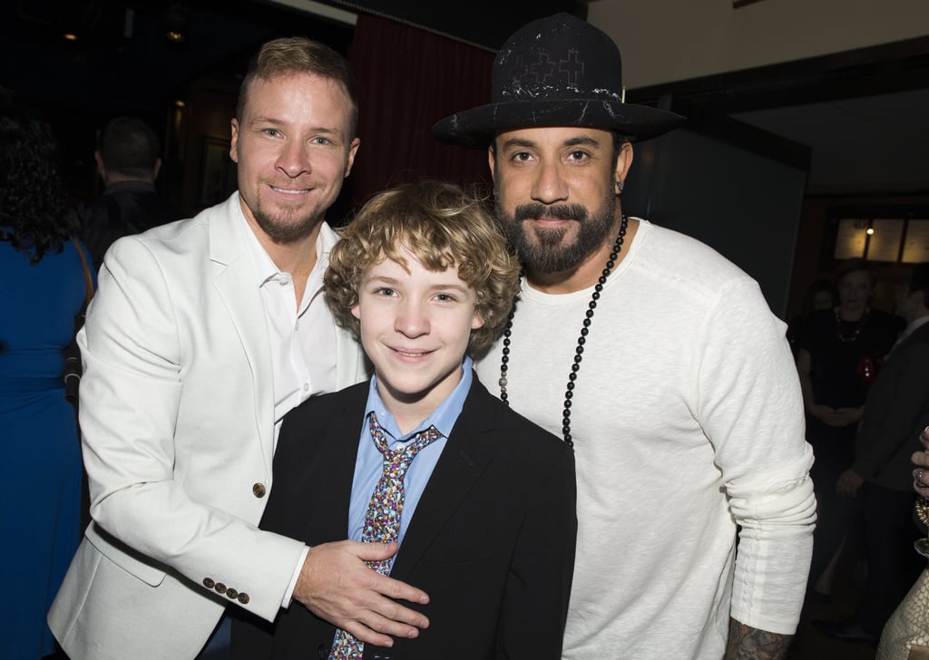 Brian Littrell AJ McLean at Disaster Broadway Opening Night