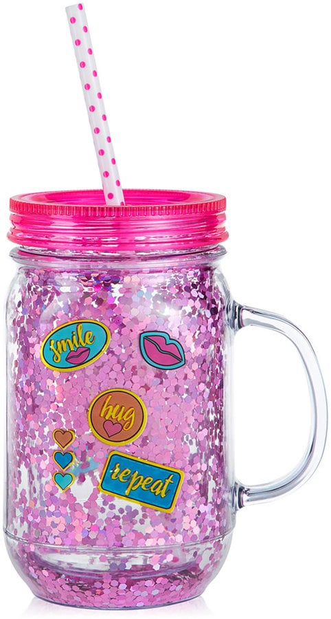 Betsey Johnson xox Trolls Glitter Mason Jar with Straw, Only at Macy's ($13, originally $18)