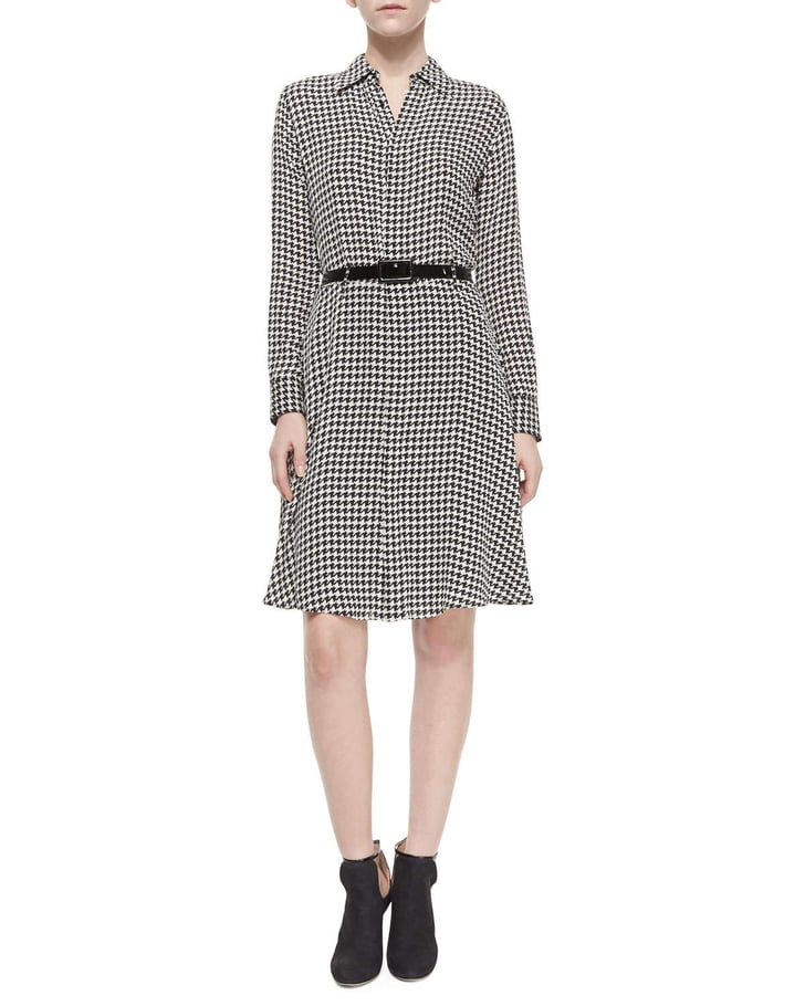 Ralph Lauren Black Label Long Sleeve Houndstooth Belted Shirtdress ...