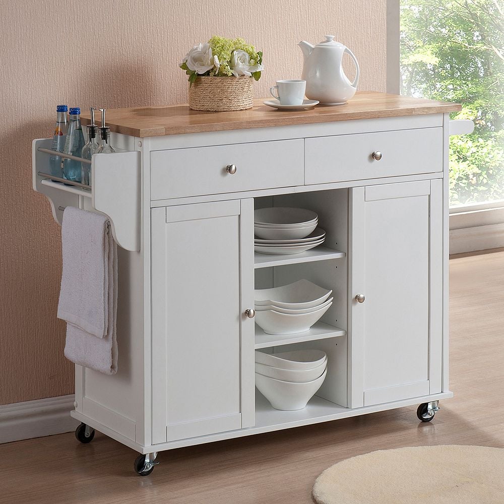 White Kitchen Island Cart 