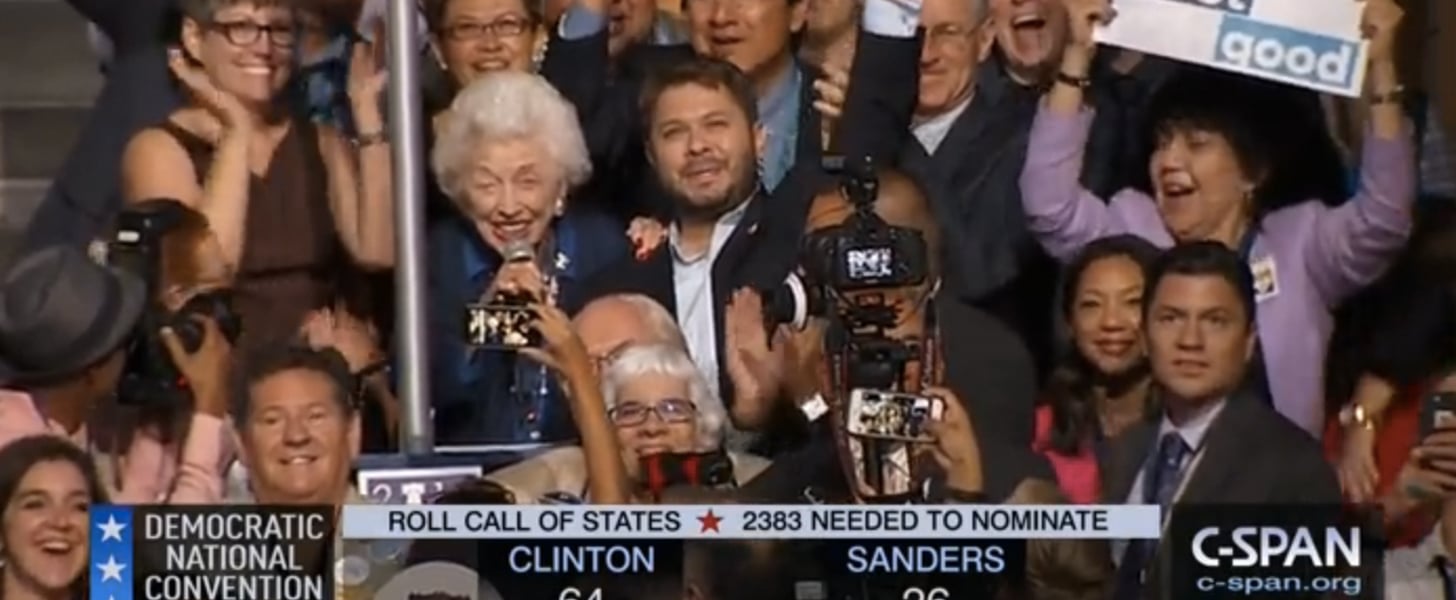 102 Year Old Delegate Jerry Emmett At Dnc 2016 Popsugar News 