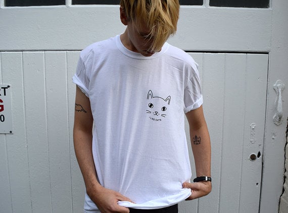 White Cat Face T-Shirt ($25)