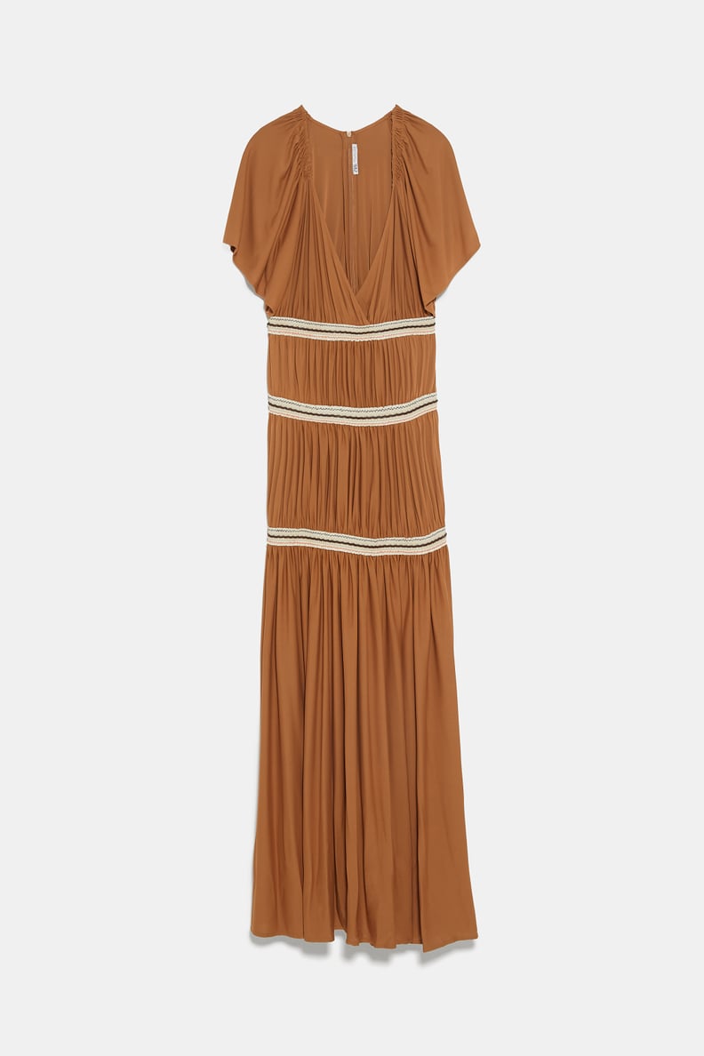 Zara Studio Contrasting Gathered Dress