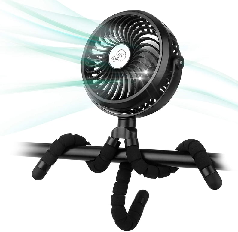 Battery Operated Flexible Tripod Clip-On Fan