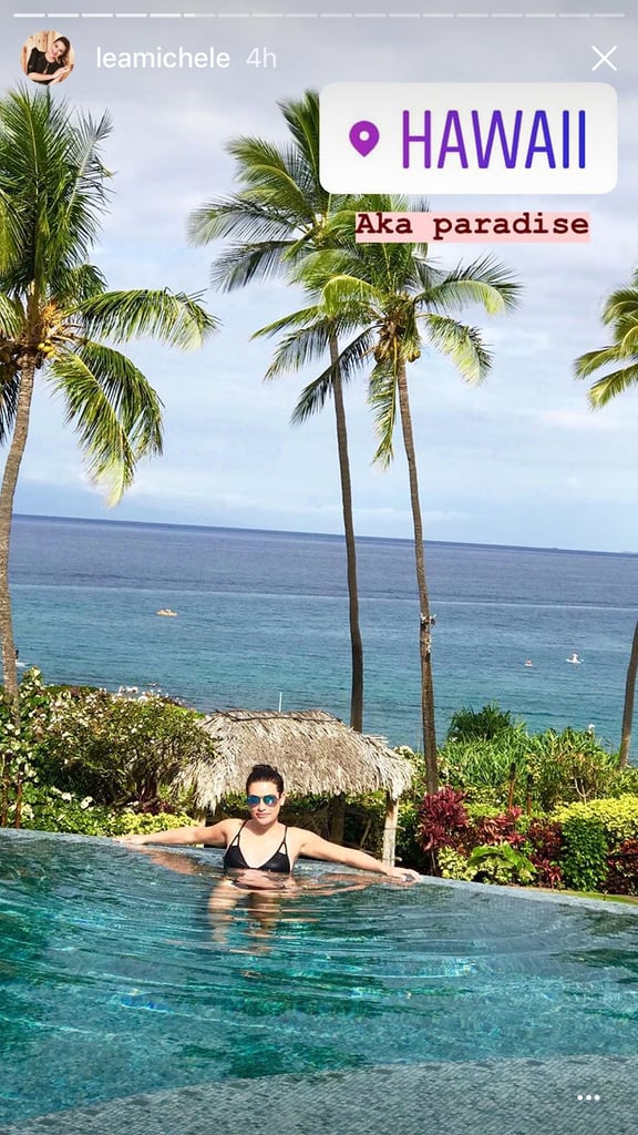 Lea Michele Wearing a Black Bikini