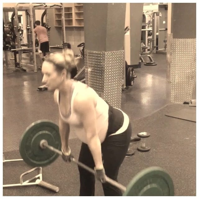 "Getting it done with a light load at #35weeks."