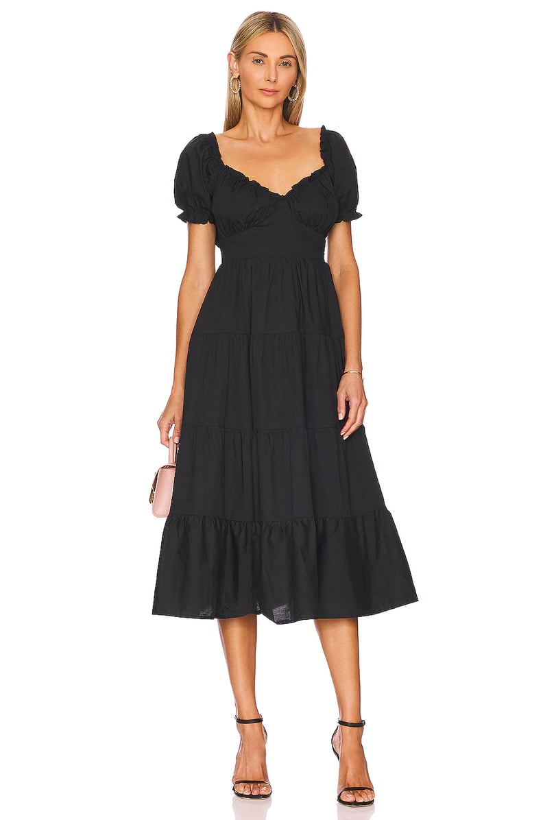 A Black Midi Dress: ASTR the Label Cinched Bust Dress