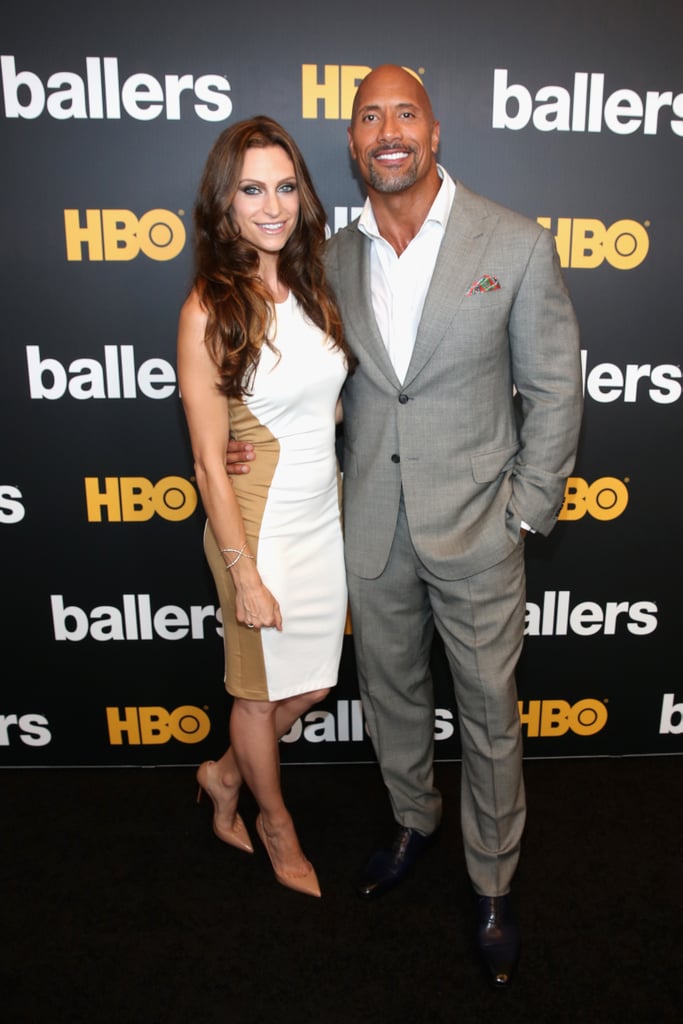 Dwayne Johnson and His Family at Ballers Premiere July 2016