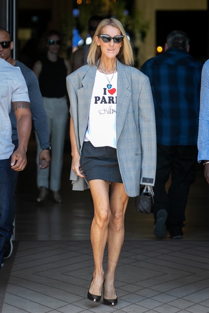 Celine Dion I Heart Paris Hilton Tee and Blue Heart Necklace