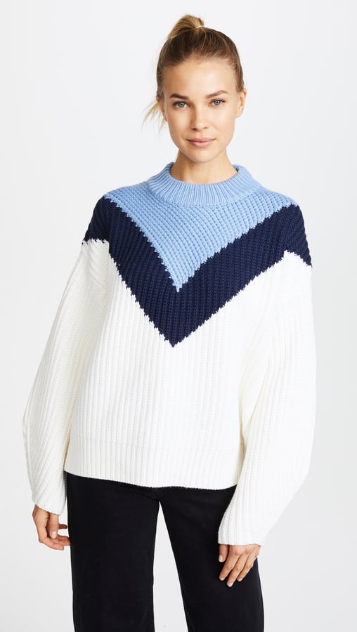 Tory Sport Chevron Mock Neck Sweater