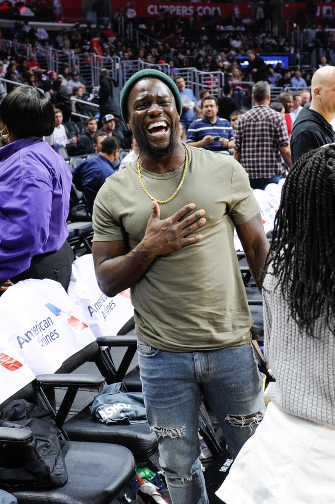 Kevin Hart and His Kids at an LA Clippers Game Nov. 2015