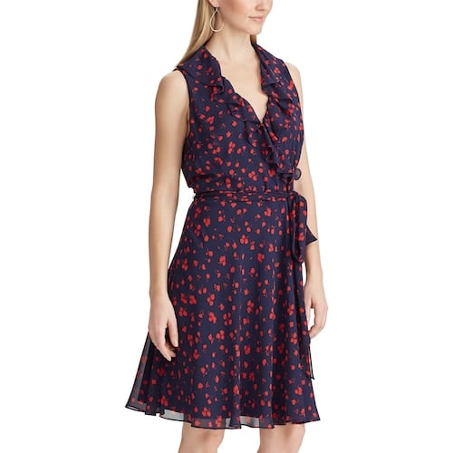 Chaps Petite Mock Wrap Dress