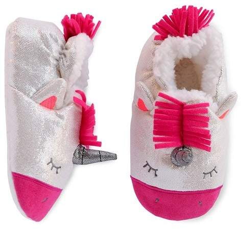 Cat & Jack Unicorn Slipper in White Metallic