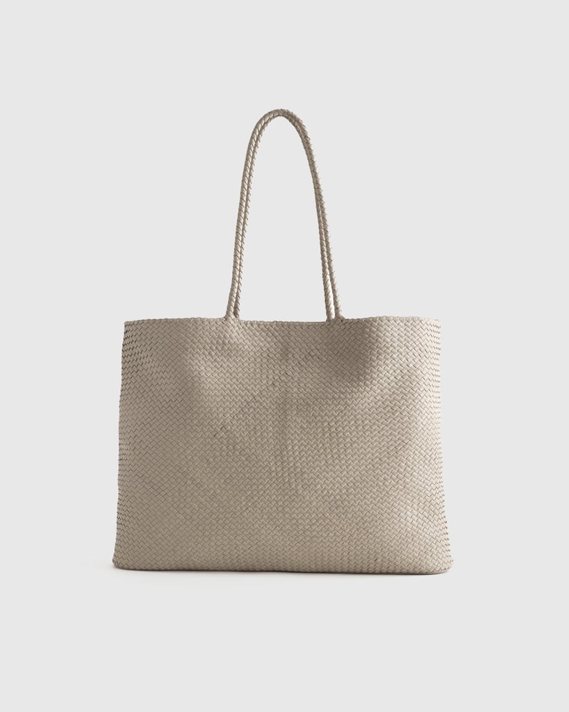 Quince Italian Leather Handwoven Tote