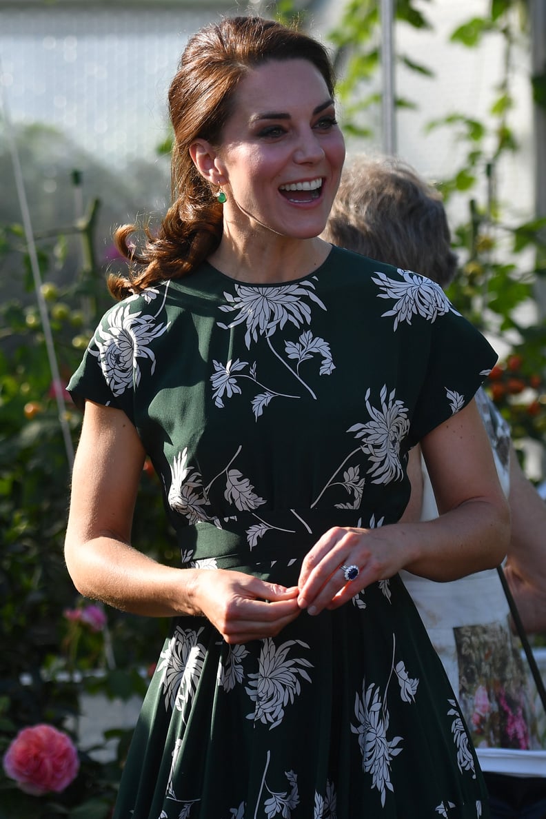 She Wore a Rochas Floral-Printed Silk Dress