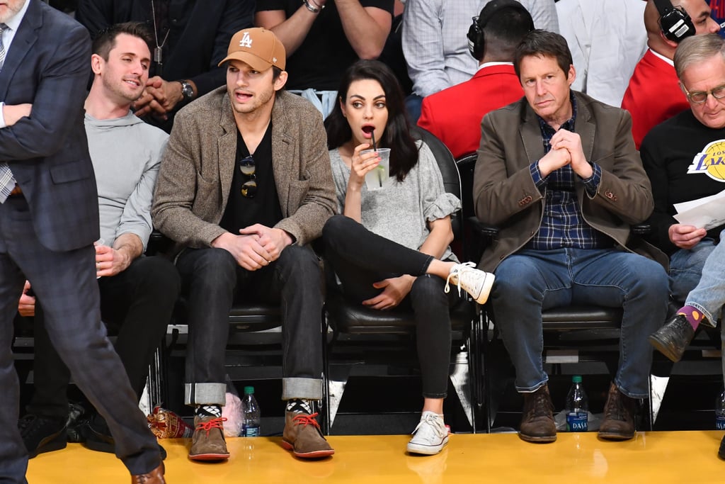 Ashton Kutcher and Mila Kunis at Lakers Game January 2019