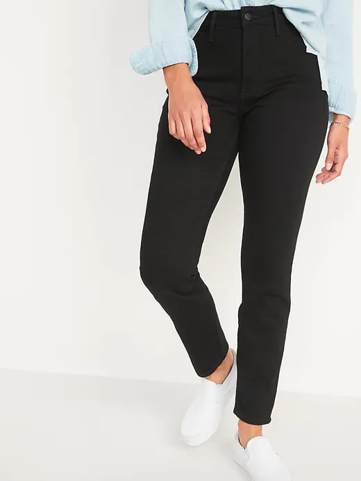 Old Navy High-Waisted Power Slim Straight Black Jeans