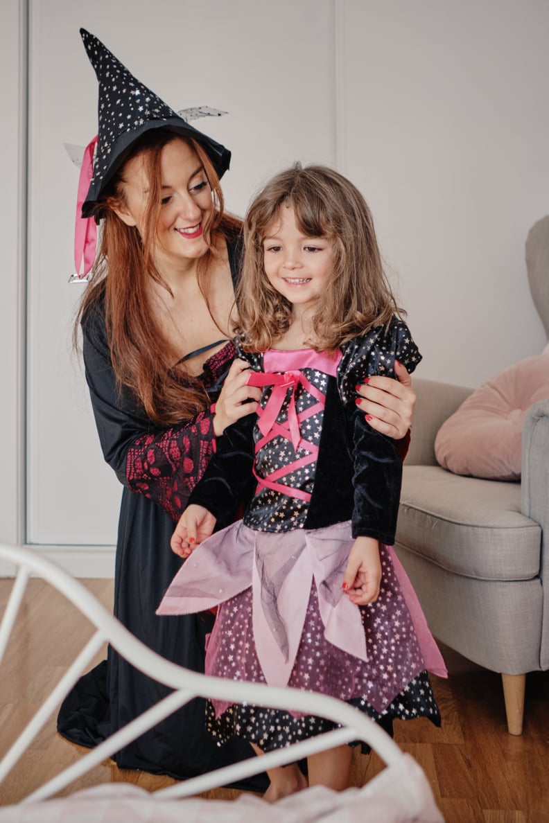 Witch Girl With Fancy Makeup A Halloween Holiday High-Res Stock Photo -  Getty Images