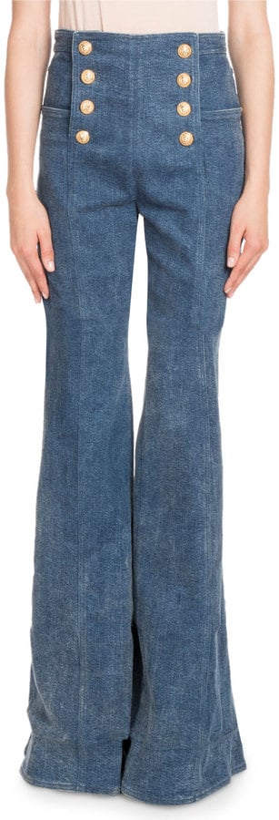 Balmain High-Waist Denim Pants