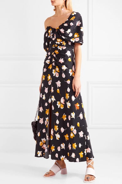 Self-Portrait Floral-Print Satin Maxi Dress