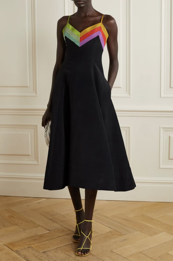 Birthday Dresses: Christopher John Rogers Striped Moire Midi Dress