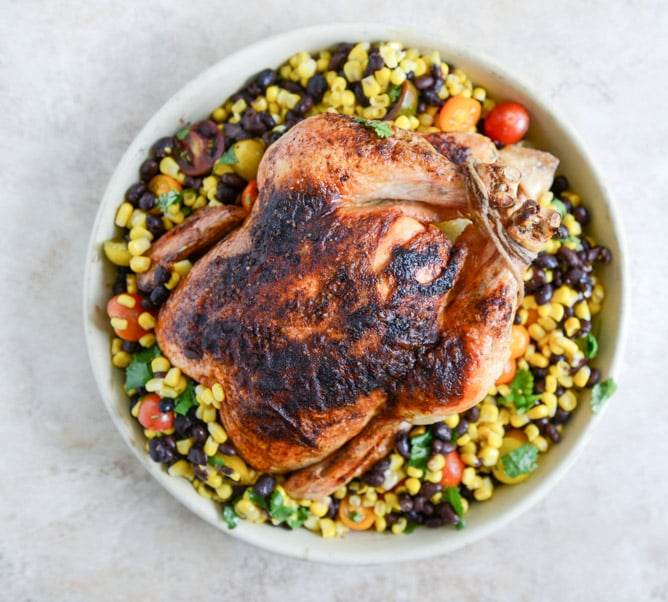 Chipotle Lime Roasted Chicken With Black Bean Corn Salad