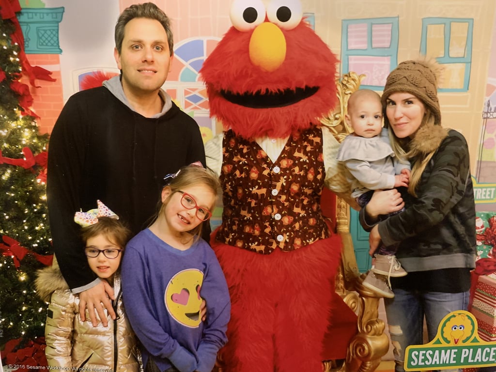 Jamie with Sawyer, her husband Jon, and two older daughters.