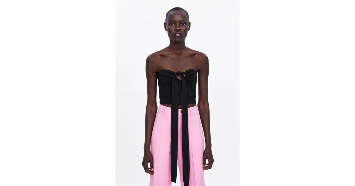 zara tied linen top