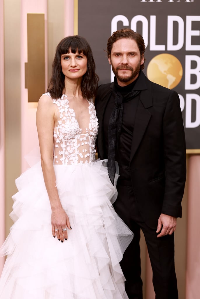 Daniel Brühl and Felicitas Rombold at the 2023 Golden Globes