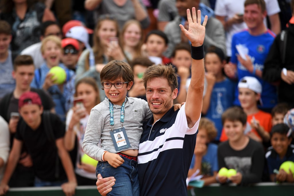 Nicolas Mahut and His Son During the French Open