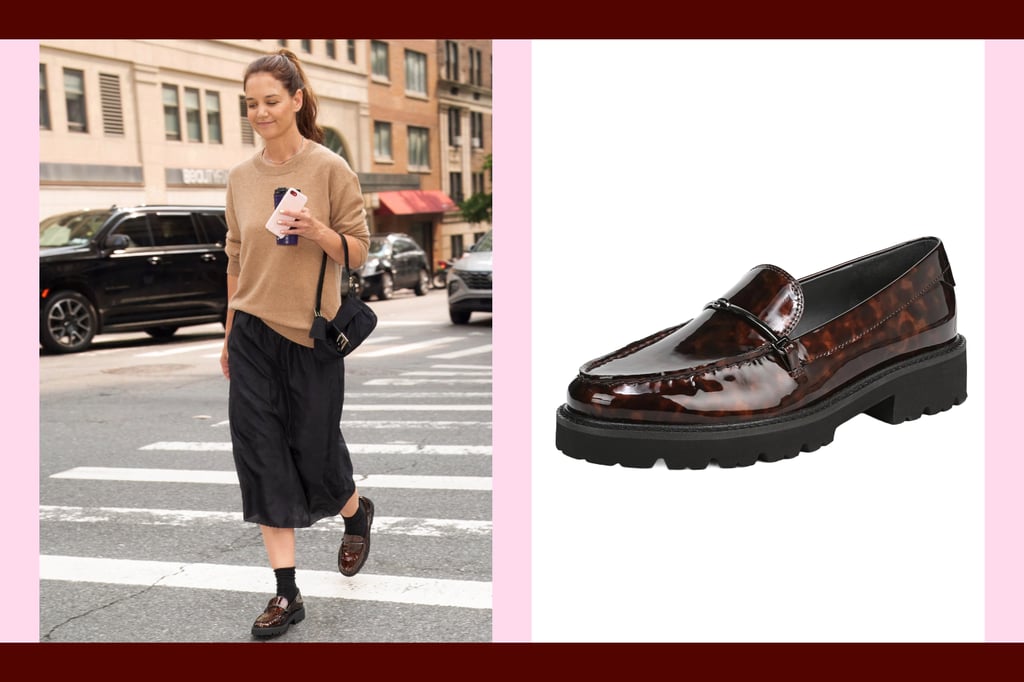 Franco Sarto Senna Loafers ($70, originally $120)
Katie Holmes loves these tortoiseshell loafers from Franco Sarto and you will, too. They're versatile enough to pair with anything like this black midi skirt and knit top combo Holmes wore.