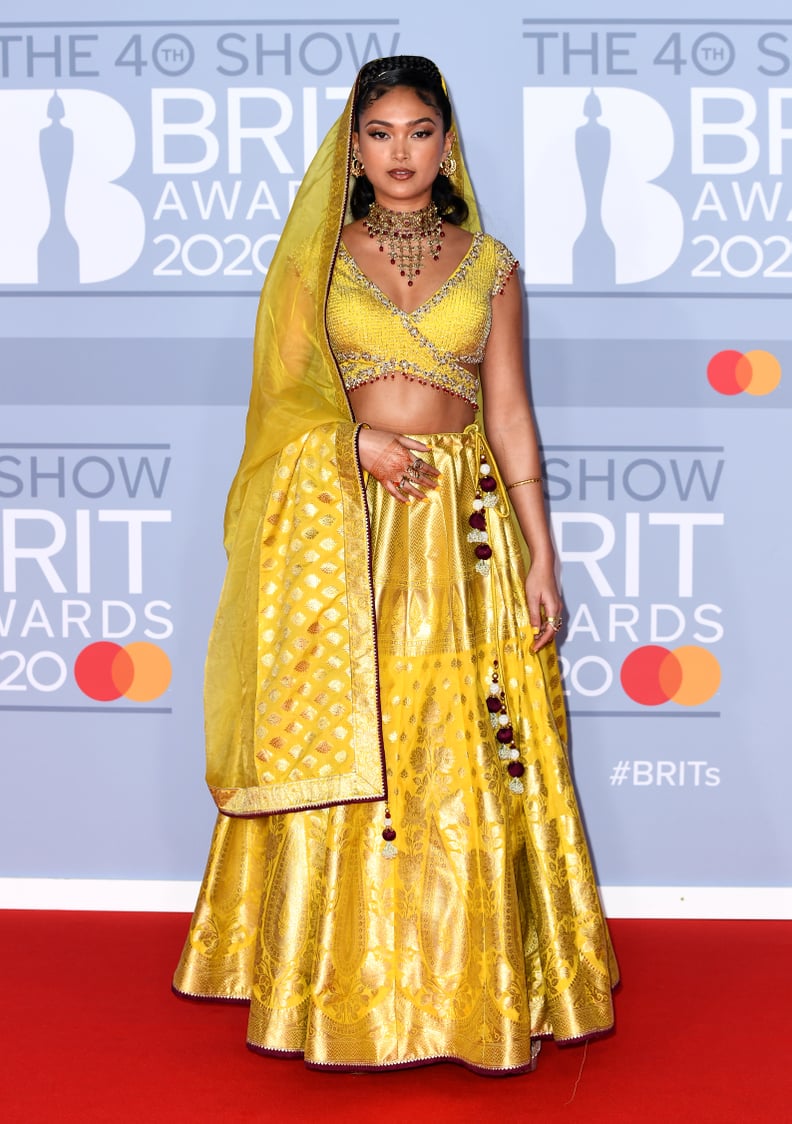 LONDON, ENGLAND - FEBRUARY 18: (EDITORIAL USE ONLY) Joy Crookes attends The BRIT Awards 2020 at The O2 Arena on February 18, 2020 in London, England. (Photo by Gareth Cattermole/Getty Images)