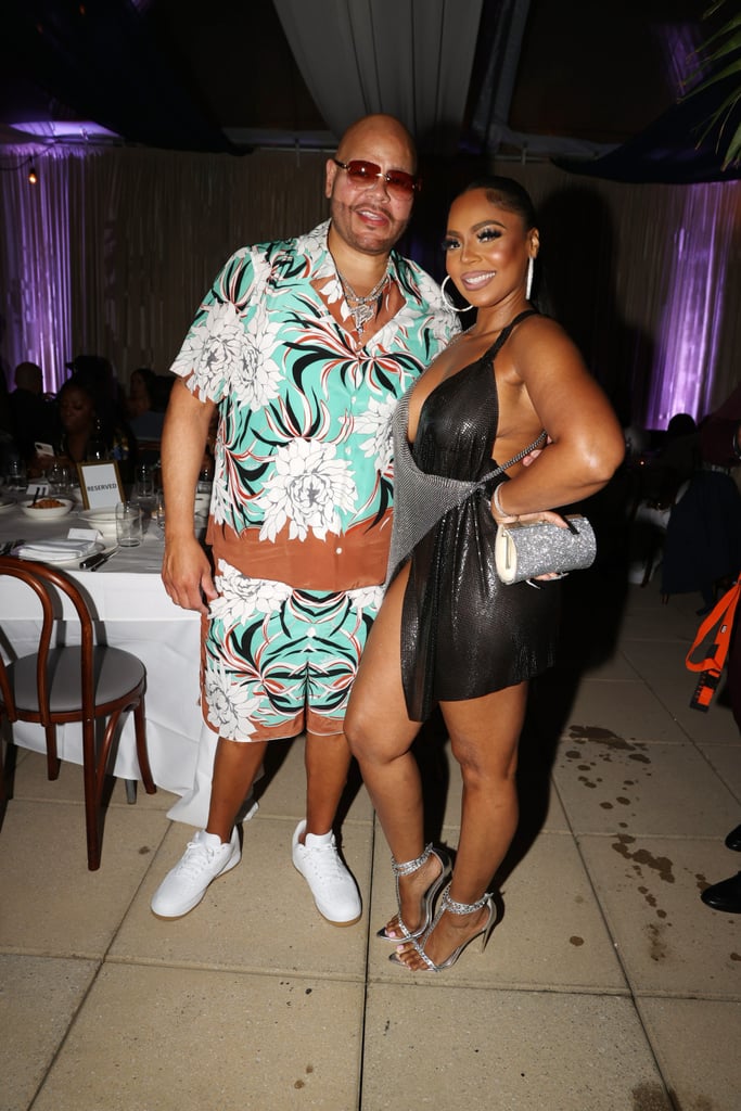 Ashanti's Metal Mesh Dress at Fat Joe's Birthday Party