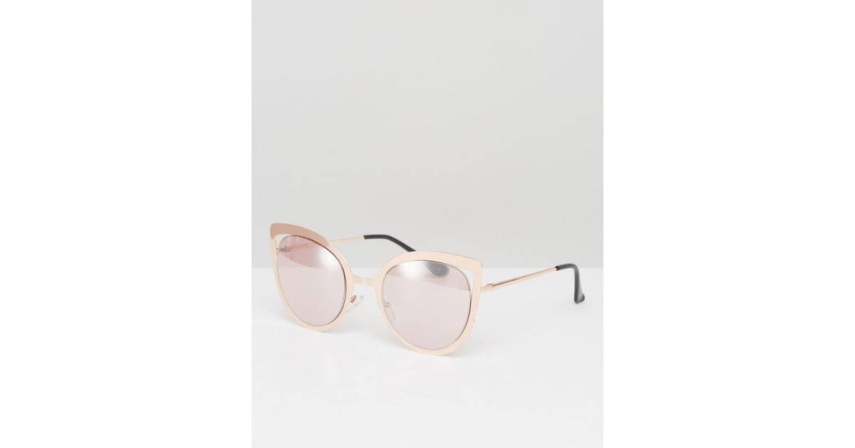Asos Rose Gold Cut Away Cat Eye Metal Sunglasses Check Out These 11 Stylish Cat Eye Sunglasses From Asos All Under 50 Popsugar Fashion Photo 2
