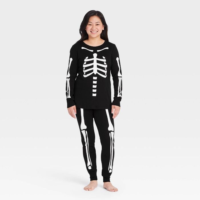 Beautiful Bones: Women's Halloween Skeleton Matching Family Pajama Set