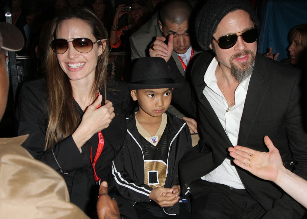 Angelina Jolie and Brad Pitt took son Maddox to the Super Bowl in 2010 to root for the New Orleans Saints. Angelina Jolie and Brad Pitt took son Maddox to the Super Bowl in 2010 to root for the New Orleans Saints.