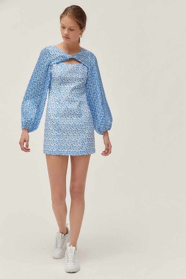 C/meo Collective Come Across Long Puff-Sleeve Minidress