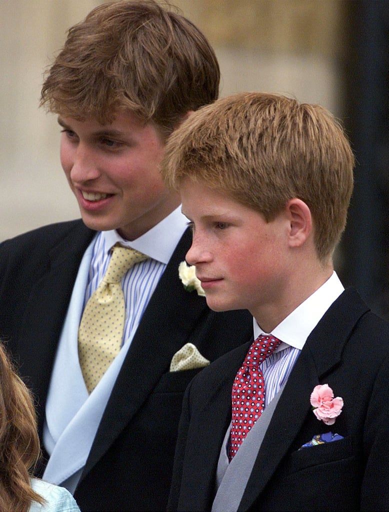 Will and Harry suited up for the wedding of Sophie Rhys ...