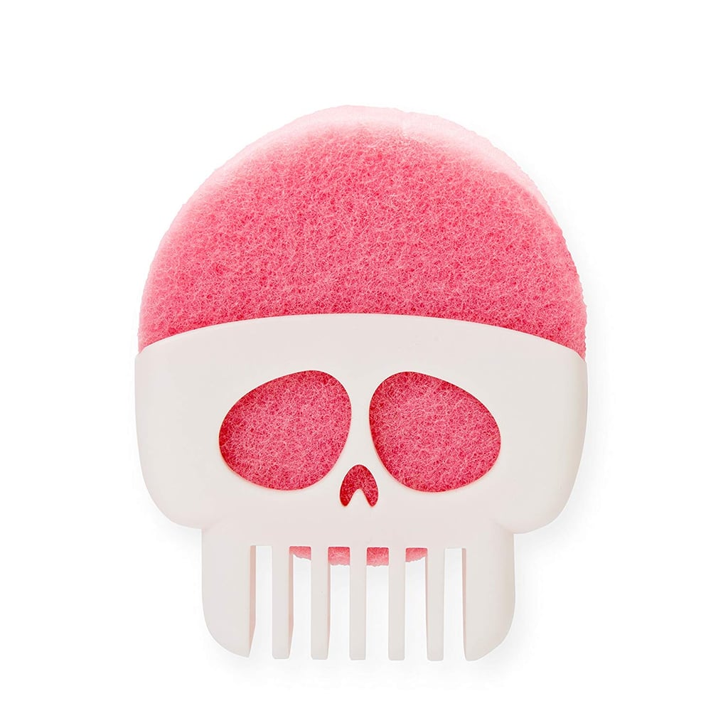 Brain Drain White Skull Sponge Holder For Kitchen, Bath, or Sink