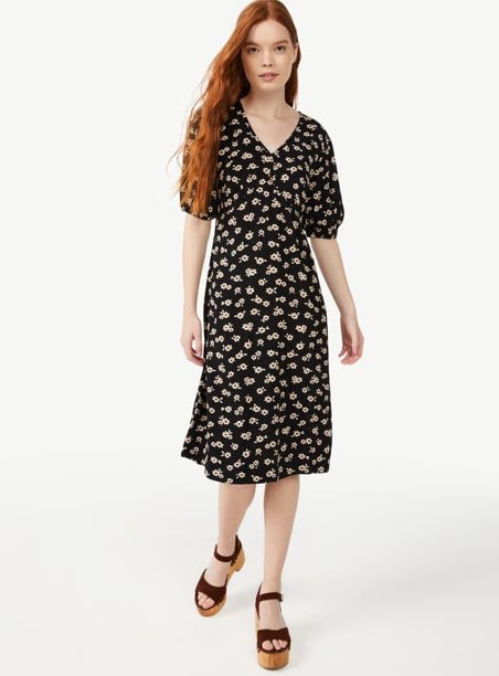 Free Assembly Women's V-Neck Midi Dress