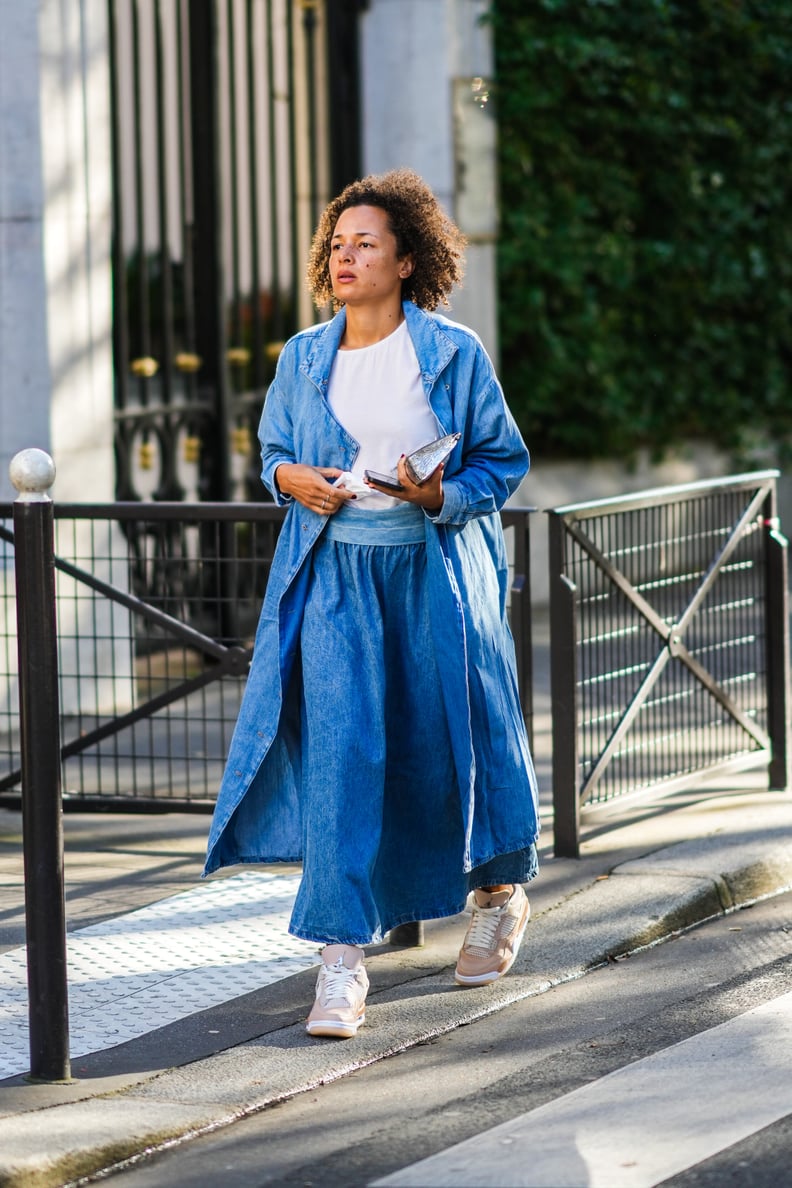 How to Wear Jordans With a Denim Skirt