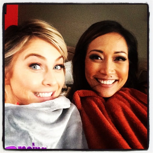 Julianne Hough stayed warm with Carrie Ann Inaba for Dancing With the Stars.
Source: Instagram user juleshough