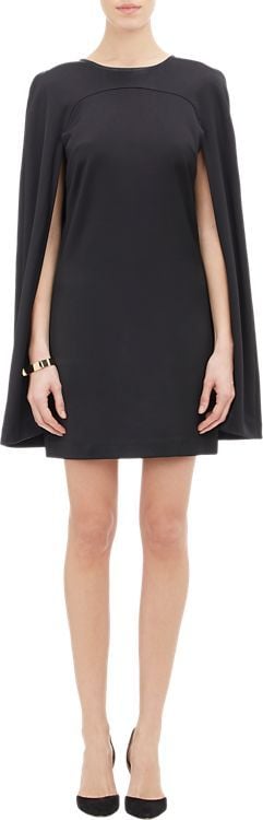 Co Cape-Back Satin Dress-Black ($850)