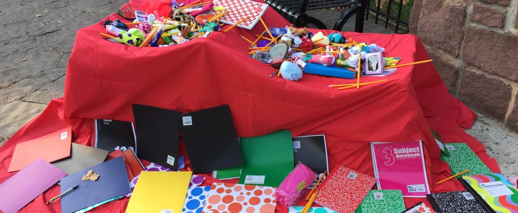 Crossing Guard Offers New School Supplies to Students