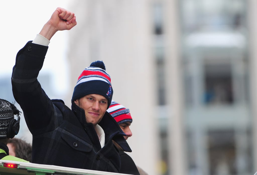 Tom Brady and Kids at Super Bowl Parade 2015
