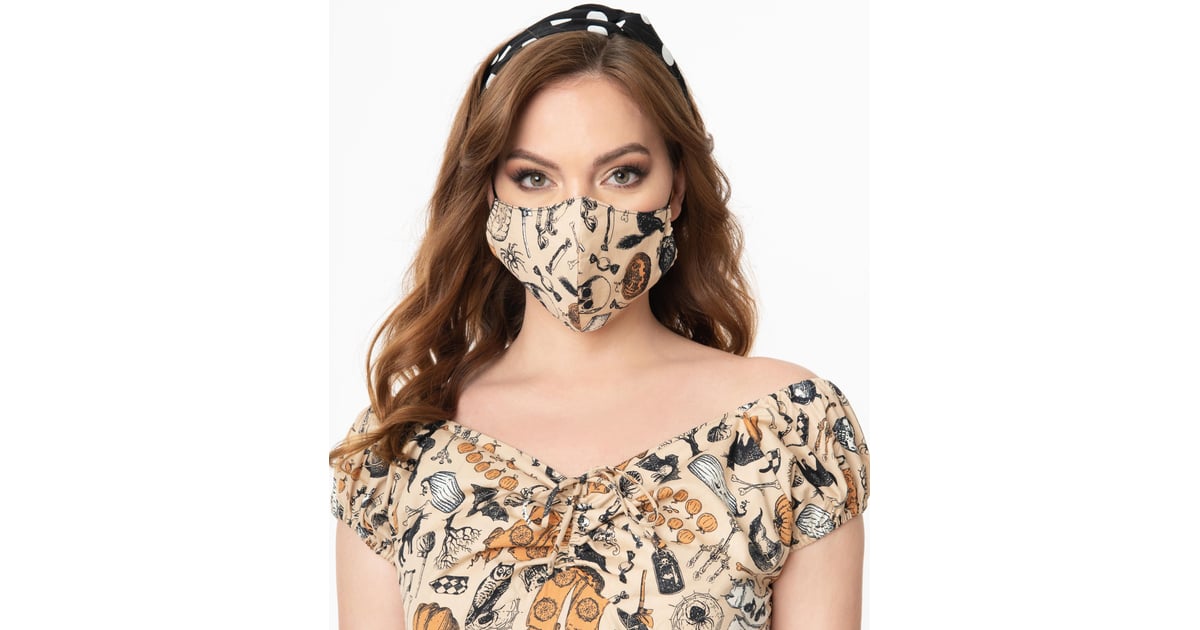 Cream Halloween Print Face Mask Halloween Cloth Face Masks POPSUGAR Smart Living Photo 11