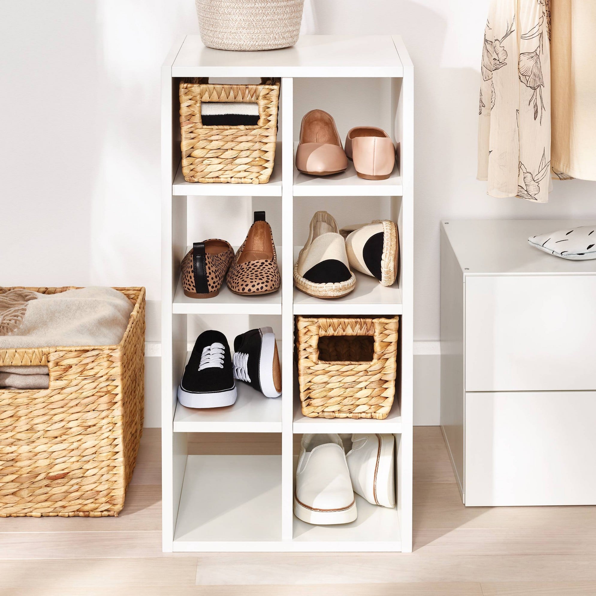 Wicker Shelf, Storage Shelf, 2/3/4/5-shelf Unit Available, Chest of Drawers  for Shoes 