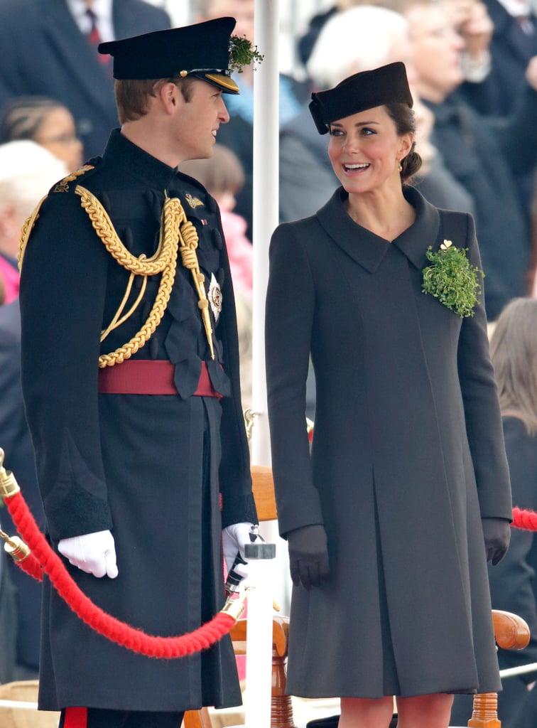 Kate and William caught a cute moment during the March St. Patrick's Day parade in Aldershot, England.