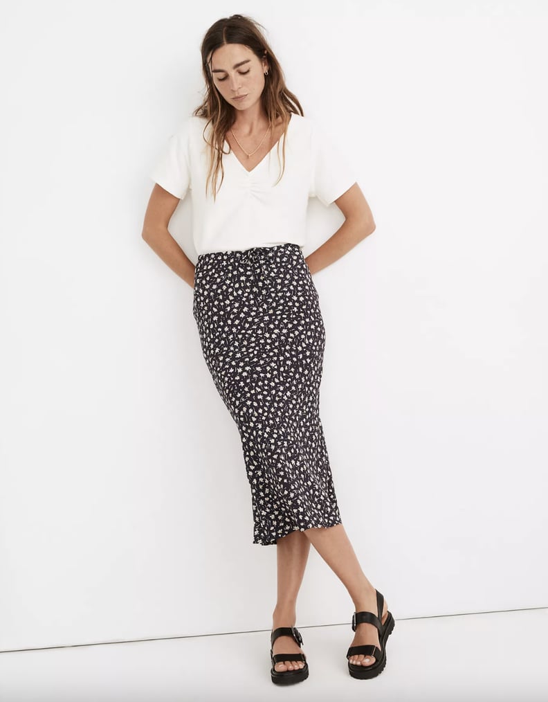 For Summer Fridays: Drawstring Midi Slip Skirt